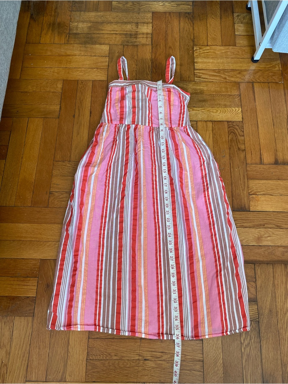 LOFT Petites Pink Striped Cotton Tie-Back Sundress Size 0P
